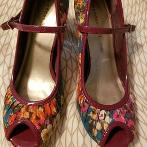 Madden Girl floral peep toe heels